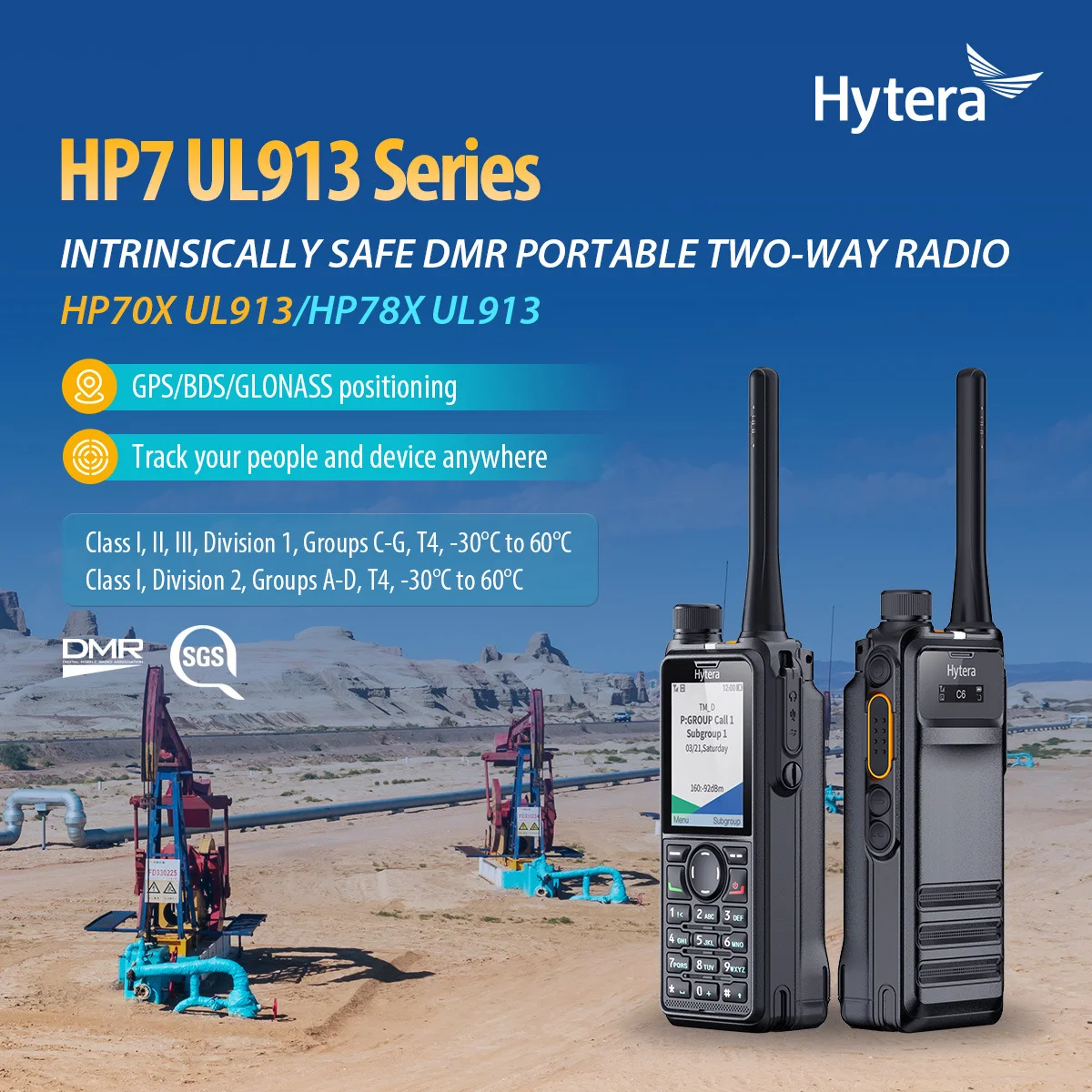 Hytera HP708 UL913 detail view